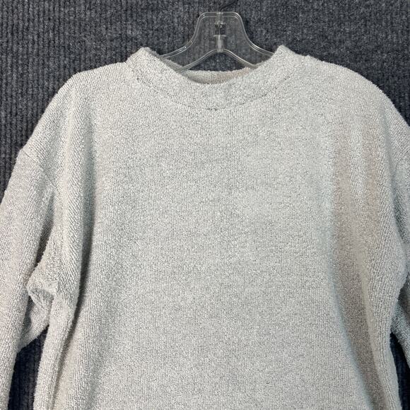 Wooly Threads Womens Pullover Textured Sweatshirt Size Medium Gray Casual Cozy - Picture 2 of 8